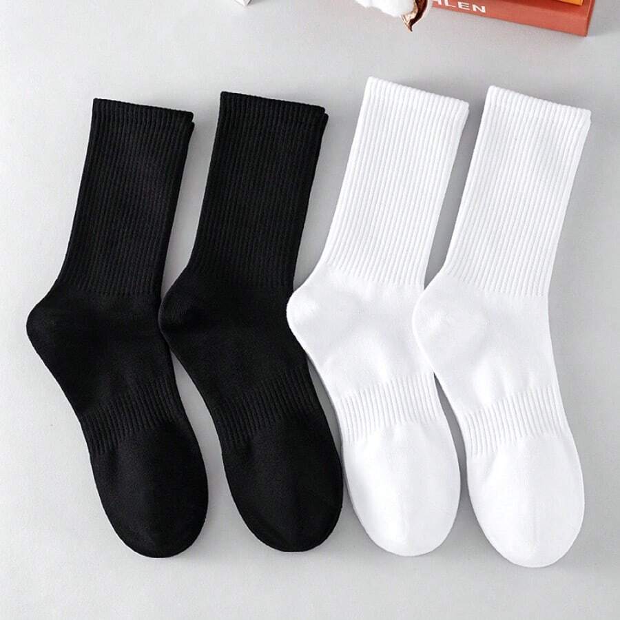 Solid Color Ribbed Ankle SocksMulti-Color Options Casual Crew Socksfor Women/Men - Multicolor - View 1