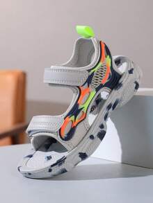 Boys' Sandals, Children's Summer Shoes, Big Kids' Breathable Casual Beach Shoes, Lightweight Student Sandals - Grey - View 3