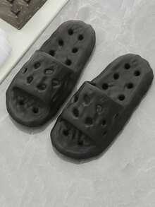 Bathroom Slippers, Breathable Quick-Drying Hollow Shower Anti-Slip Sandals, EVA Indoor Quiet Hotel Slippers For All Seasons - Black - View 12