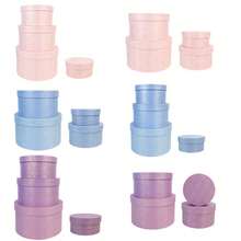 4pcs/Set Pink, Purple, Blue Rose Design Round Gift Box Set, Rose Patterned Series, DIY, Stackable, Storage For Stationery, Toys, Gifts, Suitable For Valentine's Day, Birthday, Wedding, Festivals - Multicolor - View 13