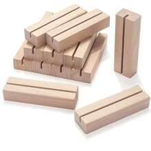 mesa de restaurante10 Piezas Porta Menús con Números de Mesa Soporte Ajustable para Tarjetas de Felicitación Localización y Menús Ideal para Bodas Restaurantes Cafeterías y Eventos - Color de madera - Ver 1