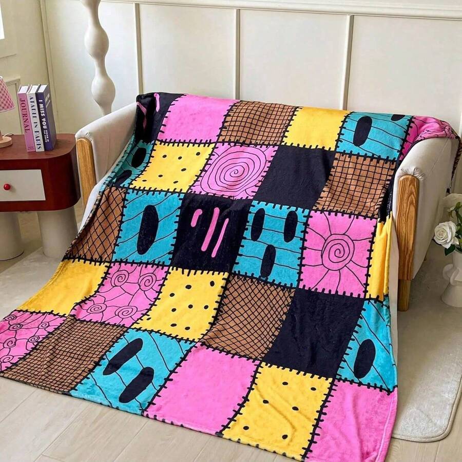 BELVED MIME Nightmare Before Christmas Fleece Throw Blanket Inches Perfect For Sofa Bed Holiday Decor Gifts For - màu đen - Xem 1