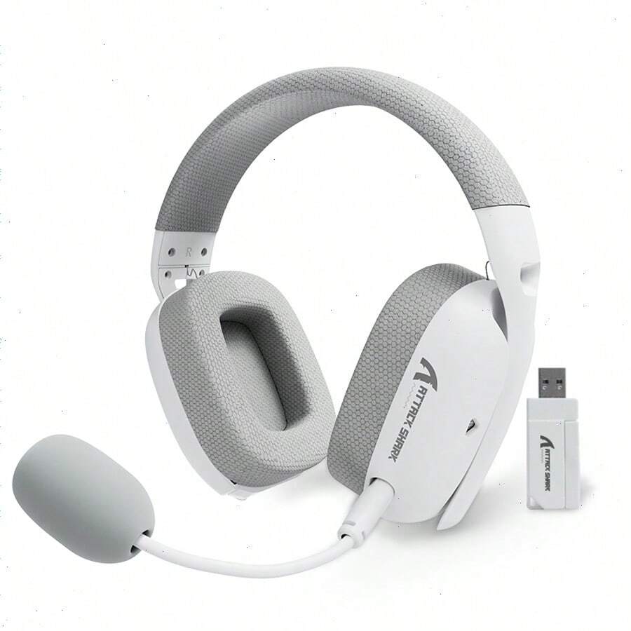ATTACK SHARK L80PRO Wireless Gaming Headset Lightweight Headphones With 20ms Low Latency, Dual Mics, 40mm Drivers, 300mAh Battery - trắng - Xem 1