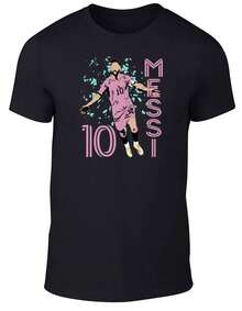 Lionels Messis Miami FC Vices Citys Direct To Garment T-Shirt. - Black - View 1