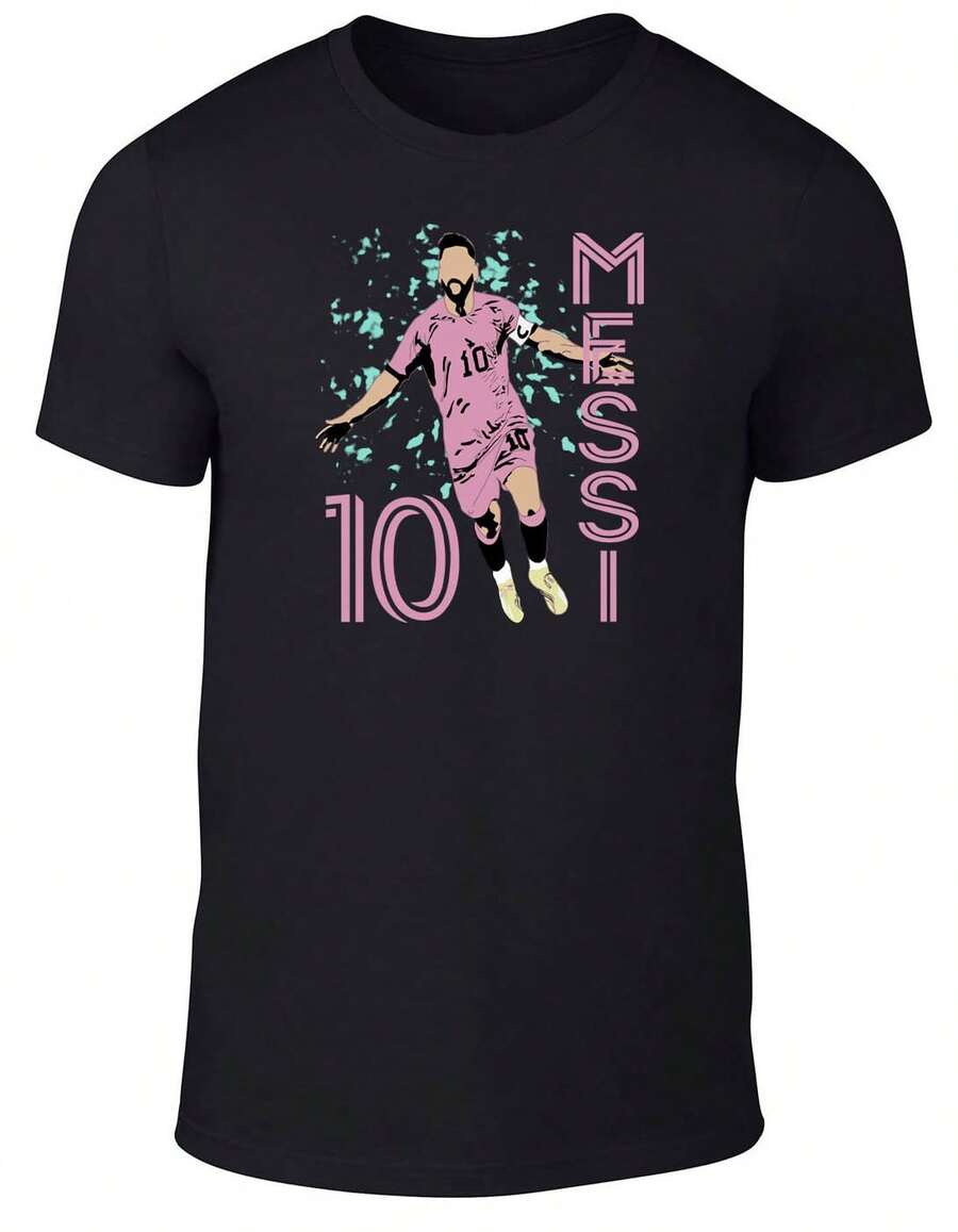 Lionels Messis Miami FC Vices Citys Direct To Garment T-Shirt. - Black - View 1