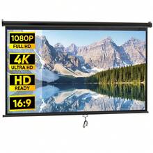 Projection Screen Manual Pull Down Projector Movie Screen 72/80//120 - 100" (16:9) Đen - Xem 13