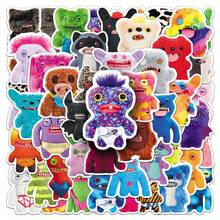 50张可爱卡通趣味怪兽贴纸，适用于水杯、手机、电脑、笔记本、文具、行李箱等，DIY美观贴纸，创意礼物，生日礼物 - 彩色 - 查看 3