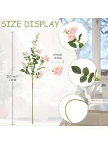 Bó hoa giả 1/80 bông, thích hợp để trang trí bình hoa trong nhà, trang trí đám cưới, trang trí sân vườn, trang trí tiệc sinh nhật, làm đạo cụ chụp ảnh. - Hồng - Xem 3