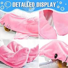 Sleeping bag (Shark) 1件装鲨鱼睡袋毯，带尾巴，可穿戴法兰绒毯，厚实保暖家居毯，成人卡通鲨鱼睡袋套装，鲨鱼爱好者礼物，鲨鱼家居睡衣，多功能毯子浴室装饰 - 彩色 - 查看 8
