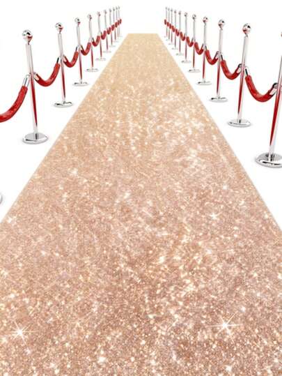 1件装多色婚礼地毯，白色、粉色、红色、香槟金、蓝色、黑色闪光地毯，适用于婚礼装饰、情人节装饰、周年纪念装饰、仪式装饰、活动舞台背景装饰、店铺开业入口装饰、节日派对装饰、家居装饰、房间装饰、户外地毯装饰、背景装饰