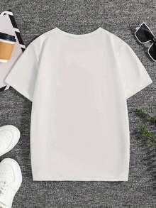 Women'S St. Barth Island Cartoon Print T-Shirt - Women's Simple And Personalized Pure Cotton Printed T-Shirt, Suitable For Gatherings And Daily Wear, The Perfect Gift For Friends And Family, Locally Delivered - 白色 - 查看 2