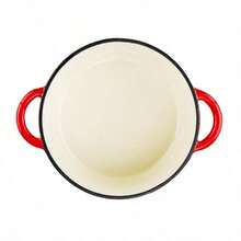 Cast Iron Frying Pan With Lid Diameter 24 Cm For All Heat Sources Red - Red - View 3