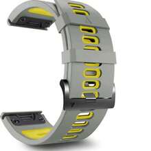 OFNRBRF 22/26mm Sport Silicone Band Compatible with Garmin Fenix8/7X/7 Pro/7/6 Pro/6/5 Plus/5,Quick-Fit Strap for Fenix E/Forerunner965 955/Descent G1/Approach S60 S62/epix Pro 47MM/quatix 7Pro - Azul y blanco - Ver 8