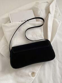 Túi xách kiểu Pháp Baguette mới năm 2026, dung tích lớn, thiết kế ghép mảnh tối giản, túi đeo vai/đeo chéo đa năng. - màu đen - Xem 9