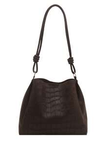 2025新款时尚大容量母女通勤包，高品质单肩水桶包设计 - 咖啡棕 - 查看 12