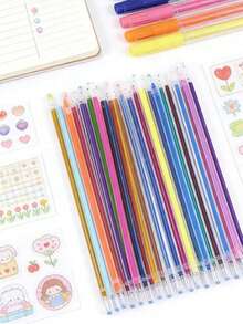 100 piezas de recambios de bolígrafo de alta capacidad y de colores, de secado rápido y a prueba de manchas, ideales para dibujar y escribir en diarios - Recambios de bolígrafo de 100 colores - Ver 1