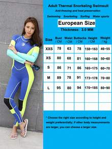 HISEA 3.0mm Thick Women's One-Piece Wetsuit; Adult Long Sleeve Thermal Swimsuit; Unisex Padless Rash Guard Wetsuit - Multicolor - View 10