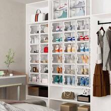 Large Shoe Storage Box, 12 Pcs Shoe Boxes Plastic Stackable, Shoe Organizer Containers With Lids Women/Men, Fit UK 12 - Clear - View 3