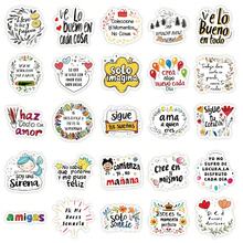 50pcs Inspirational Letter Stickers, Motivational Spanish Language Cartoon Waterproof Durable Stickers Suitable For Water Bottles, Cups, Guitars, Luggage, Phone Cases, Laptops, Skateboards, Gifts School Supplies - Multi-color a - View 3