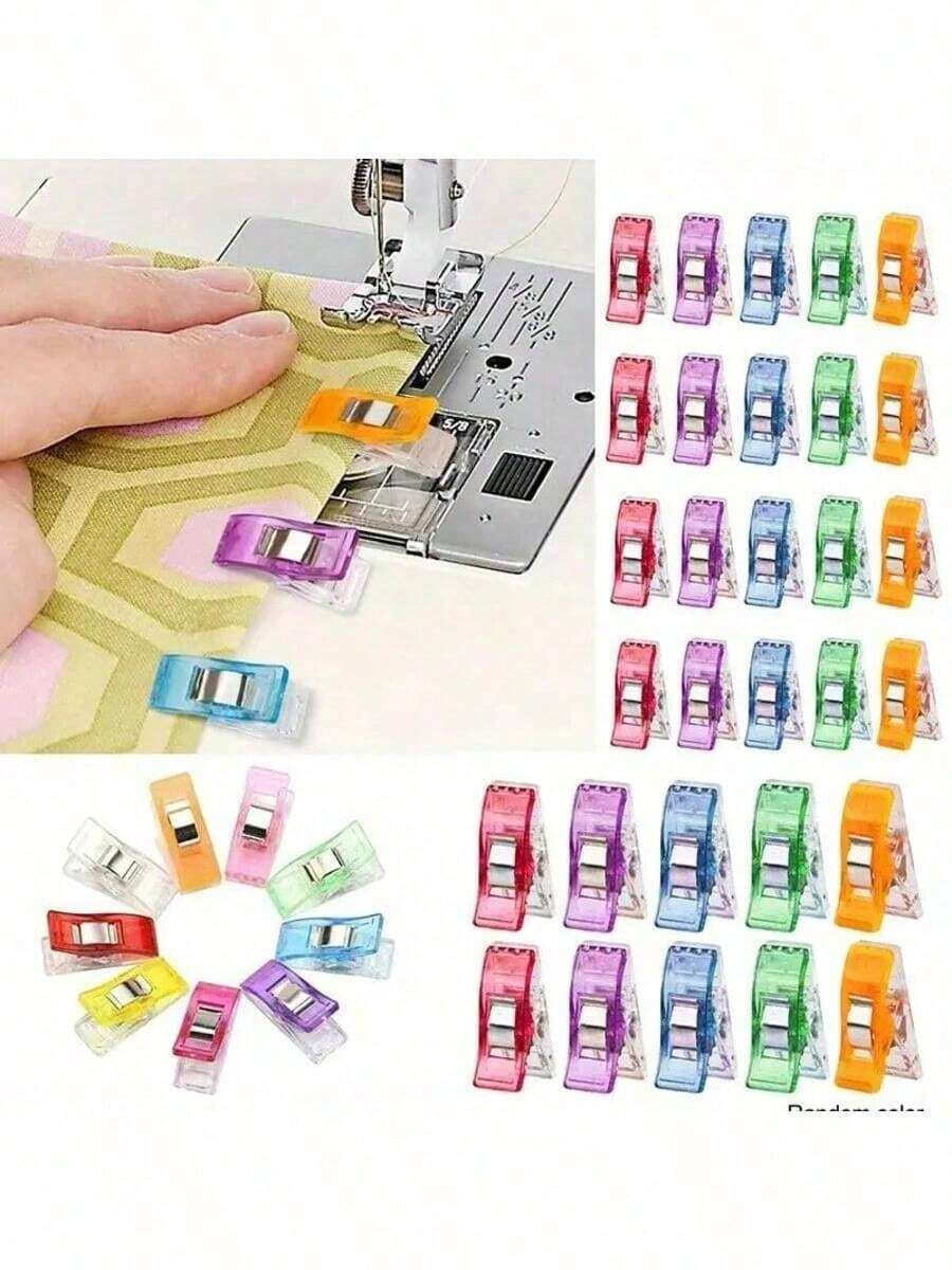 50 Pieces Of Colorful Plastic Sewing Clips - Versatile Handmade Clips Suitable For Crochet, Weaving, Patchwork, And Paper Art - Durable, Reusable, Non Slip Grip (Mixed Colors), Sewing Accessories, Weaving Tools, Decorative Handmade Tools - 50 In Multiple Colors - View 1