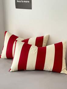 北欧风条纹床上用品三件套,含2个枕套和1个被套 - 彩色 - 查看 6