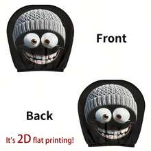 2pcs Car Headrest Covers, Cartoon Smiling Face Print, No Filling, Easy Installation, Unisex Car Interior Decor, Suitable For All Seasons, Great Gift For Friends - Multicolor - View 8