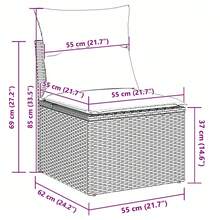 vidaXL 6-Teiliges Sofa-Set Mit Kissen, Grau Poly-Rattan Mit Speicher - Grey - View 11