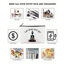 Cadou de instructor de yoga, accesorii de yoga pentru femei, cadou distractiv de meditație, cadou Zen, pungă de machiaj după cum îți dorești, geantă cosmetică, geantă mică, geantă de mână, geantă de călătorie, cadou de ziua de naștere și Crăciun - Multicolor - Vizualizare 9