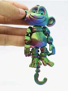 3D Printed Monkey Figurine, 3D Printed Long-Tailed Monkey Figurine, Creative Animal Model, Office And Home Decor, Mixed Color Plastic - Monkey - View 9