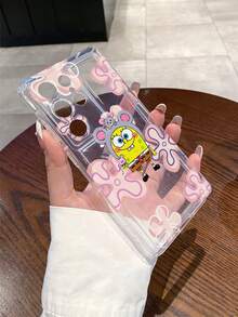 SPONGEBOB 1件装 时尚卡通创意老鼠装扮 海绵宝宝花朵图案 透气防震手机壳保护套 兼容三星/ 17/16/15/14/13/12/11 Pro Max/12 Pro/14 Plus 及其他型号 - 彩色 - 查看 6