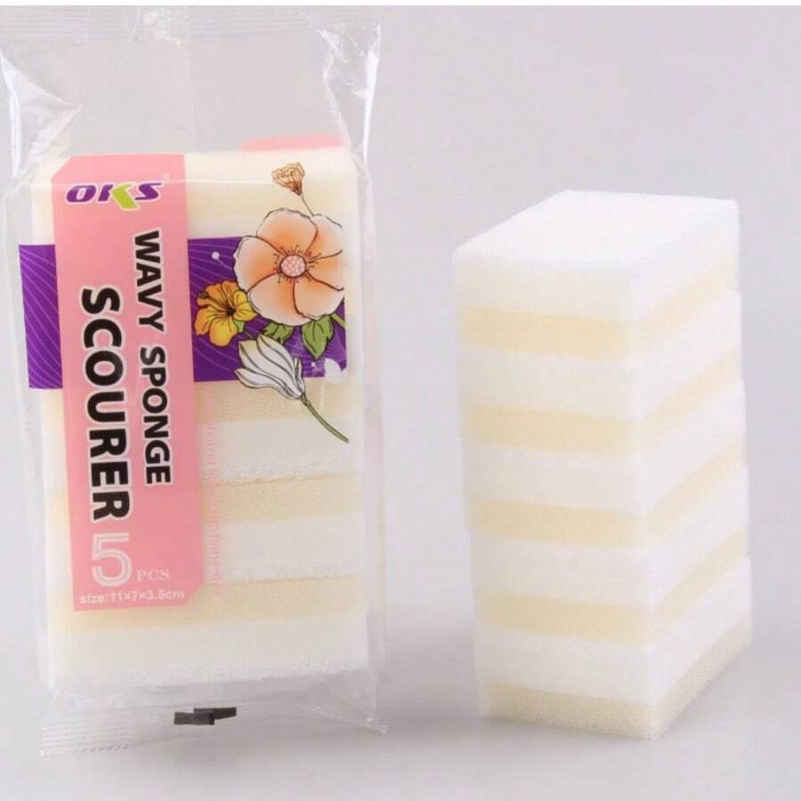 OKS 5PCS White Sandwich Sponge Scouring Pad - Sponge Scouring Pad - View 1
