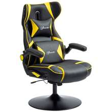 Gaming Chair With Rocking And Swivel Function, Ergonomic Computer Chair, Height Adjustable, Swivel Office Chair With Built-In Speakers, Weight Capacity Up To 120 Kg, Black And Yellow - Multicolor - View 9
