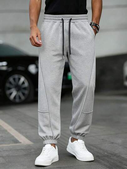 男士秋冬休闲运动裤，户外徒步训练跑步日常运动宽松时尚七分裤，健身锻炼慢跑裤，舒适街头风宽松运动慢跑裤