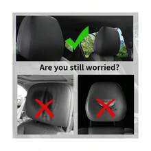 2pcs Car Headrest Covers, Cartoon Smiling Face Print, No Filling, Easy Installation, Unisex Car Interior Decor, Suitable For All Seasons, Great Gift For Friends - Multicolor - View 10
