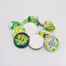 20pcs St. Patrick's Day Glass Dome Cabochons, 12mm/25mm Options, For Bracelet, Necklace, Earring, Keychain, Fridge Magnet, DIY Craft, Green Holiday Handmade Supplies - Green - View 5