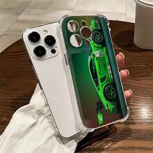 Auto de carreras verde con detalles monstruosos, listo para la carrera. Esta elegante funda para teléfono es compatible con Samsung, Apple, OPPO, , etc. Fabricada en TPU flexible, resistente a golpes y arañazos, ofrece una excelente protección contra caídas y un agarre cómodo. Es un regalo ideal para familiares, amigos y seres queridos, y una opción perfecta para festivales, fundas para iPhone, San Valentín, artículos de , fundas para iPhone y fundas transparentes. - transparente - Ver 1