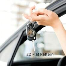 1个简约百搭日月造型钥匙扣，男女通用汽车装饰挂件，优雅的日月造型钥匙扣 - 彩色 - 查看 6