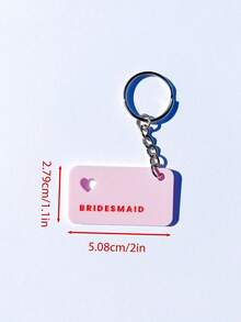 Llavero personalizado con nombre: Regalo personalizado para dama de honor, tía, abuela, llavero de acrílico personalizado: Grabado con amor, regalo del Día de San Valentín - Llavero de corazón cuadrado - Ver 3