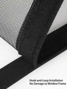 Malla de ventana blanca con apertura con cremallera, protector de pantalla contra insectos removible y lavable de fácil acceso anti-mosquitos - Negro - Ver 5