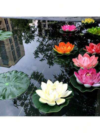 Lily Pads For Ponds Artificial Pond Plants Floating Flowers For Pool Aquarium Plants Lotus Flower For Fish Koi Pond Accessories For Outdoor Ponds Patio Pond Decorations