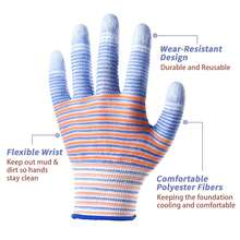 Para rękawiczek w paski zebry, antystatycznych, ogrodowych, antypoślizgowych, odpornych na zużycie, kolorowych, damskich rękawiczek ogrodowych, rękawiczek ogrodowych, ochronnych rękawic roboczych do pracy na świeżym powietrzu, oddychających rękawiczek ogrodowych dla kobiet - B - Zobacz 3