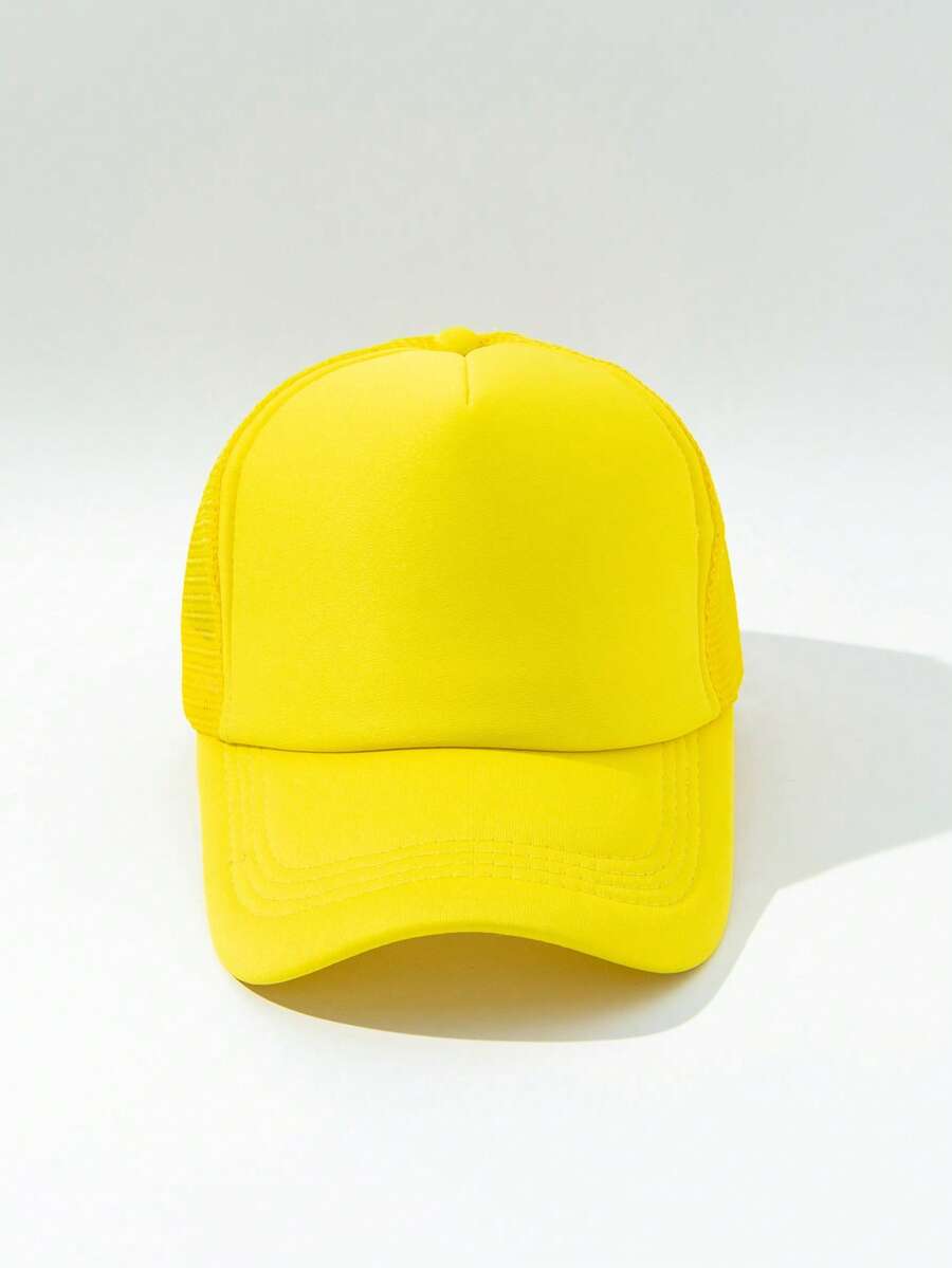 1pc Women's Solid Color Mesh Minimalist Lightweight Baseball Cap, Adjustable Strap, Suitable For Daily Wear,Summer,Beach,Hat