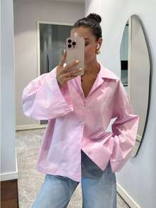 粉色开襟羊毛衫，长袖，复古时尚，休闲优雅，适合秋冬季、圣诞节、新年及各种场合。 - 粉色 - 查看 6