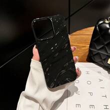 Minimalist 3D Wavy Pattern Phone Case Compatible With IPhone 17 Pro Max/17 Pro/17 Air/17/16 Pro Max/16/16 Pro/16 Plus/15/15 Pro Max/15 Pro/11/12/13/14 Pro Max/11 Pro/11 Pro Max/12 Pro/12 Pro Max/13 Pro/13 Pro Max/14 Pro/14 Pro Max, Soft Shell, Elegant & Creative - Black - View 15