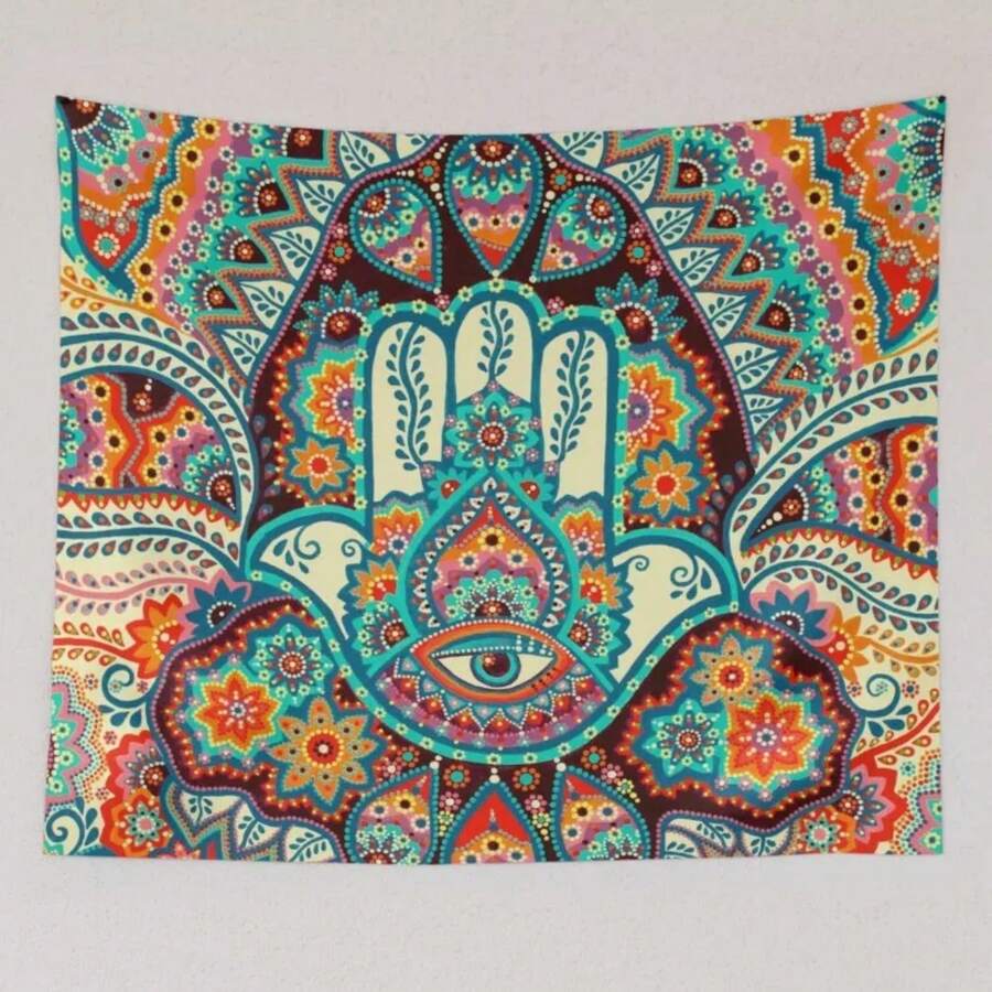 Large Vintage Mandala Wall Hanging Boho Tapestry Wall Hanging With Intricate Floral Design Hippie Chic Room Decor For Bedroom - 1PC - Xem 1