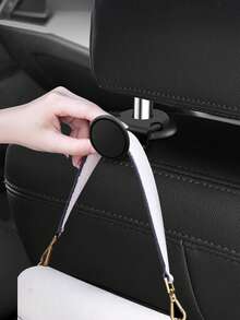 4pcs Universal Car Seat Back Hooks, Durable ABS Material, Car Storage Hanging Hooks, Suitable For Backseat, Bag Hooks, Car Interior Decor Accessories, Fit For All Vehicle Models - A - View 2