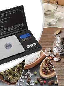 1个口袋珠宝秤，精度100克/0.01克，带液晶数字显示屏，多种计量单位转换。可用于精确测量珠宝、贵金属、粉末和其他小物件。电子秤、黄金秤、茶叶秤、数字秤。不含电池。 - 彩色 - 查看 2