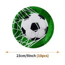 1 Set Of Soccer Goal Themed Disposable Plates, Napkins And Cups, Serves 10 Guests, Suitable For Birthday, Wedding, Party, Family Picnic - Multicolor - View 8