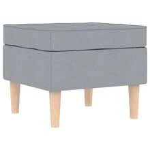vidaXL Poltrona con poggiapiedi grigio chiaro in tessuto - Grigio - Visualizzare 8