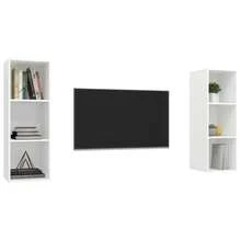 vidaXL 2 Stück TV-Wandschränke Aus Holzwerkstoff In Weiß - Bianco - Visualizzare 3
